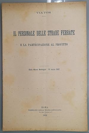 Immagine del venditore per Il personale delle strade ferrate e la partecipazione al diritto del profitto venduto da AU SOLEIL D'OR Studio Bibliografico