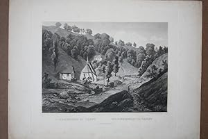 Die Einsiedelei im Ranft, L Hermitage au Ranft, Ranftkapelle, Wallfahrtsort, Stahlstich um 1850 v...