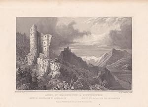 Ruinen von Haldenstein & Lichtenstein, Stahlstich um 1850 von A.Mc. Claichie nach Tombleson, Blat...