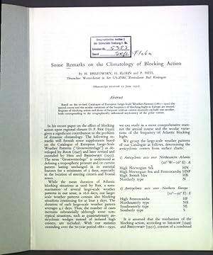 Immagine del venditore per Some Remarks on the Climatology of Blocking Action; venduto da books4less (Versandantiquariat Petra Gros GmbH & Co. KG)