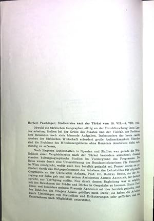 Bild des Verkufers fr Studienreise nach der Trkei vom 10.VII. - 8.VIII.1955; zum Verkauf von books4less (Versandantiquariat Petra Gros GmbH & Co. KG)