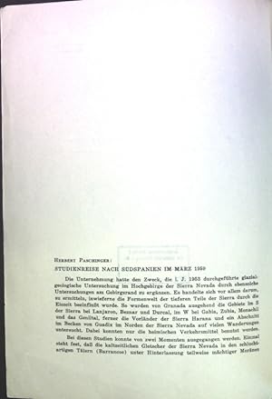 Bild des Verkufers fr Studienreise nach Sdspanien im Mrz 1959; zum Verkauf von books4less (Versandantiquariat Petra Gros GmbH & Co. KG)