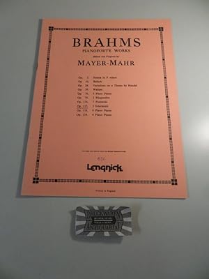 Bild des Verkufers fr Lengnick Nr. 618. Brahms: Pianoforte works, op.79: 2 Rhapsodies. zum Verkauf von Druckwaren Antiquariat