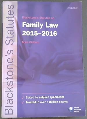 Blackstone's Statutes on Family Law 2015-2016