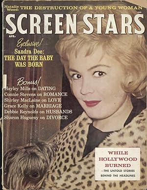 Imagen del vendedor de Screen Stars: Vol. 20, No. 2 (April 1962): Sandra Dee, Natalie Wood, Mark Goddard (Future "Lost in Space" Star, Writing About Dangerous Real-Life Episode with Hitchhiker), Hayley Mills; Connie Stevens, Shirley MacLaine, Grace Kelly, Debbie Reynolds . a la venta por Katsumi-san Co.