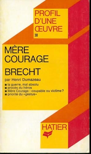 Imagen del vendedor de Mre courage #30 - Profil d'une oeuvre a la venta por Librairie Le Nord