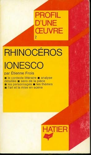 Imagen del vendedor de Rhinocros #2 - Profil d'une oeuvre a la venta por Librairie Le Nord