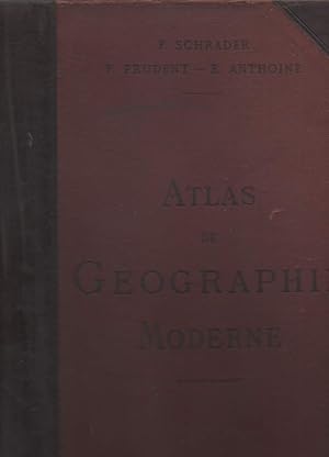 Seller image for ATLAS DE GEOGRAPHIE MODERNE contenant 64 cartes imprimes en couleurs, accompagnes d'un texte gographique, statistique (1906) for sale by Invito alla Lettura