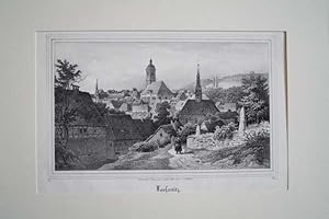 Lößnitz. Original Lithographie 19. Jh.