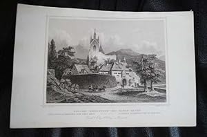 Schloss Eberstein bei Baden Baden. Orig.-Stahlstich 19. Jh.