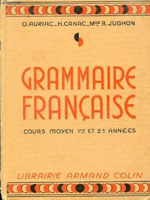 Seller image for GRAMMAIRE FRANCAISE, COURS MOYEN 1re & 2e ANNEES for sale by Le-Livre