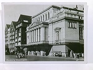 AK Hamburg, Staatsoper; Auto, Oldtimer, Passanten; gelaufen 1951