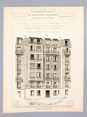 Seller image for Monographies de Btiments Modernes - Maison ouvrire rue Fourcade N 9 , faisant partie d'un groupe de douze maisons ouvrires ou  petits loyers  Paris (Vaugirard), Mr. Lon Chesnay Architecte ( Rue de Vaugirard, rue victor Duruy, rue Fourcade, rue Olivier de Serres ) for sale by Librairie du Cardinal