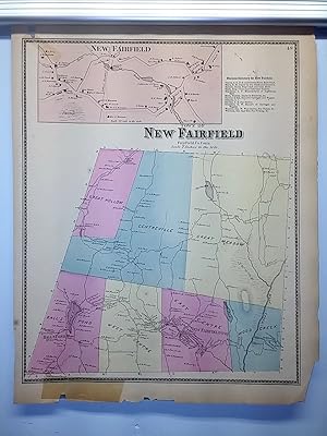 Antique 1867 Hand-Colored Map of New Fairfield, CT (#49)