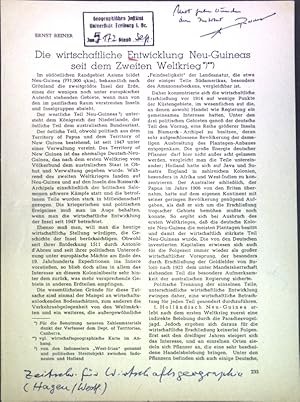 Seller image for Die wirtschaftliche Entwicklung Neu-Guineas seit dem Zweiten Weltkrieg; for sale by books4less (Versandantiquariat Petra Gros GmbH & Co. KG)