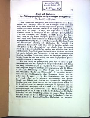 Seller image for Stand und Aufgaben der Siedlungsgeographie im Ostbayerischen Grenzgebirge; for sale by books4less (Versandantiquariat Petra Gros GmbH & Co. KG)