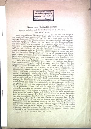 Bild des Verkufers fr Natur und Kulturlandschaft: Vortrag gehalten auf der Festsitzung am 5. Mai 1923; zum Verkauf von books4less (Versandantiquariat Petra Gros GmbH & Co. KG)