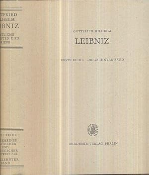 Bild des Verkufers fr Allgemeiner politischer und historischer Briefwechsel. Herausgegeben vom Leibniz-Archiv der Schsischen Landesbibliothek Hannover. Dreizehnter Band. August 1696-April 1697. zum Verkauf von Antiquariat Dwal