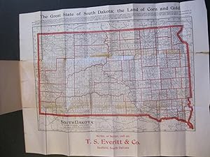 MAP OF SOUTH DAKOTA - Compliments Of T S Everitt & Co. - Redfield, South Dakota - 1906