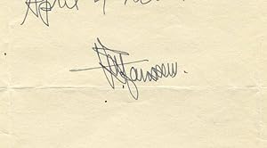 Autograph note, signed, on Stefansson's engraved letterhead