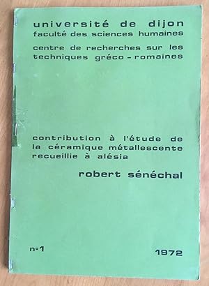 Contribution à l'étude de la céramique métallescente recueillie à Alésia. Seconde éd. Revue 1975 ...