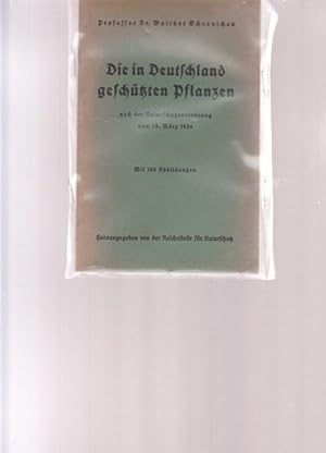Imagen del vendedor de Die in Deutschland geschtzten Pflanzen nach der Naturschutzverordnung vom 18.Mrz 1936. a la venta por Ant. Abrechnungs- und Forstservice ISHGW