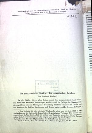 Imagen del vendedor de Die geographische Struktur des osmanischen Reiches; a la venta por books4less (Versandantiquariat Petra Gros GmbH & Co. KG)