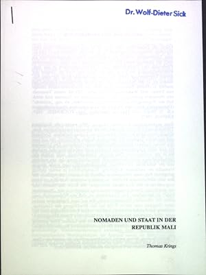 Seller image for Nomaden und Staat in der Republik Mali; for sale by books4less (Versandantiquariat Petra Gros GmbH & Co. KG)