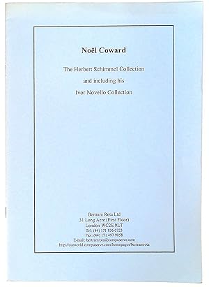 Bild des Verkufers fr Noel Coward, the Herbert Schimmel collection and including his Ivor Novello collection zum Verkauf von The Kelmscott Bookshop, ABAA