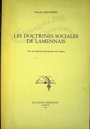 Les doctrines sociales de Lamennais.