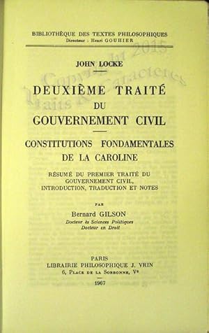 Deuxième traité de gouvernement civil. Constitutions fondamentales de la Caroline?