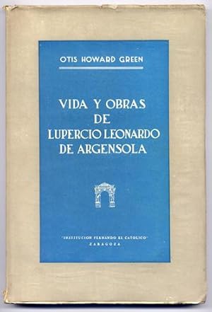 Seller image for Vida y obra de Lupercio Leonardo de Argensola. Traduccin de Francisco Yndurain. for sale by Hesperia Libros