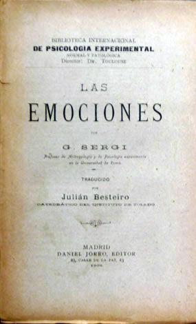 Seller image for Las Emociones. El Dolor y el Placer: Historia Natural de los Sentimientos. Traducido por Julin Besteiro. for sale by Hesperia Libros
