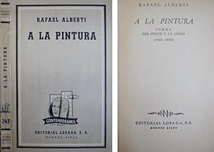 Imagen del vendedor de A la Pintura. Poema del color y la lnea (1945 - 1952). a la venta por Hesperia Libros