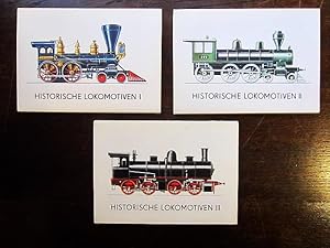 Historische Lokomotiven I + II + III Sammelbildserie 11, 12 und 102 (3 Postkartenalben zu je 12 K...