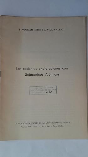 Seller image for Las recientes exploraciones con submarinos atmicos for sale by Librera Ofisierra