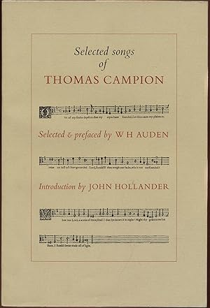 Image du vendeur pour Selected Songs of Thomas Campion mis en vente par Between the Covers-Rare Books, Inc. ABAA