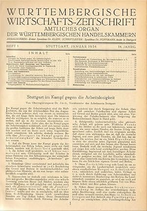 Württembergische Wirtschafts-Zeitschrift. Amtliches Organ der Württembergischen Handelskammern. 1...