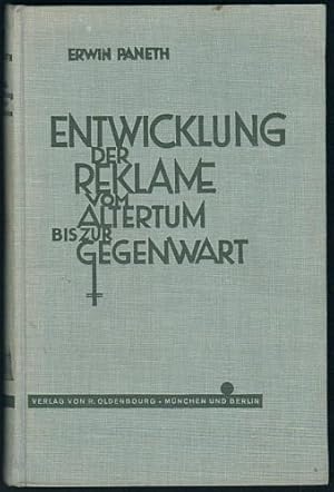 Imagen del vendedor de Entwicklung der Reklame vom Altertum bis zur Gegenwart. a la venta por Antiquariat A. Suelzen