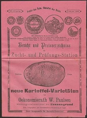 Bericht und Preisverzeichnis der Zucht- und Prüfungs-Station neue Kartoffel-Varietäten von Oenomi...