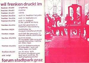 Wil Frenken druckt im Forum Stadtpark Graz. Frenken druckt Umgebung, Mobiliar, Stühle.