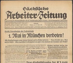 Sächsische Arbeiter-Zeitung. Tageszeitung der Kommunistischen Partei Deutschlands Bezirk Sachsen....