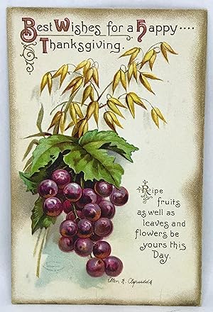 [POSTCARD] Best Wishes for a happy Thanksgiving Ripe fruits/as well as/leaves and/flowers be/your...