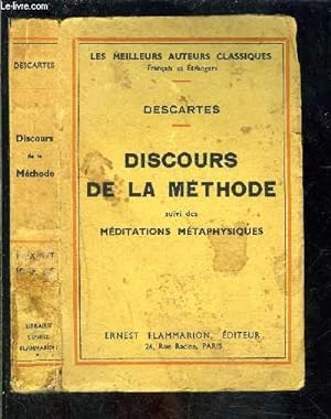 Seller image for DISCOURS DE LA METHODE SUIVI DES MEDITATIONS METAPHYSIQUES for sale by Le-Livre