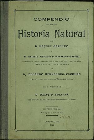 Imagen del vendedor de COMPENDIO DE HISTORIA NATURAL 3 Edicion. Corregida y aumentada. a la venta por Librera Hijazo