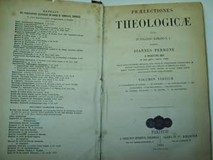 Imagen del vendedor de PRAELECTIONES THEOLOGICAE quas in collegio romano. Vol. 3. a la venta por Librera Hijazo