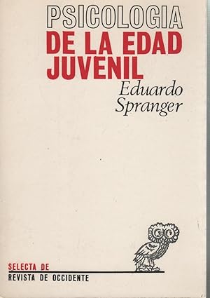 Seller image for PSICOLOGIA DE LA EDAD JUVENIL. Selecta de Revista de Occidente. for sale by Librera Hijazo