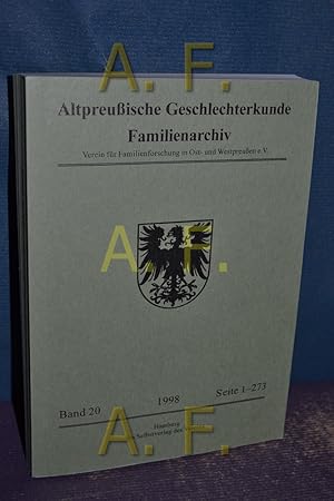 Immagine del venditore per Altpreuische Geschlechterkunde : Familienarchiv - Band 20. Verein fr Familienforschung in Ost- und Westpreuen e. V. venduto da Antiquarische Fundgrube e.U.