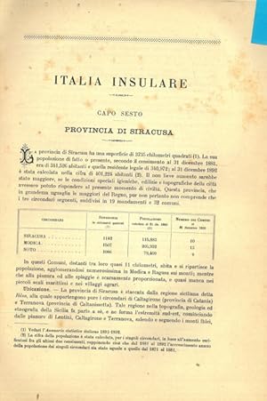 Provincia di Siracusa. Circondario di Siracusa.