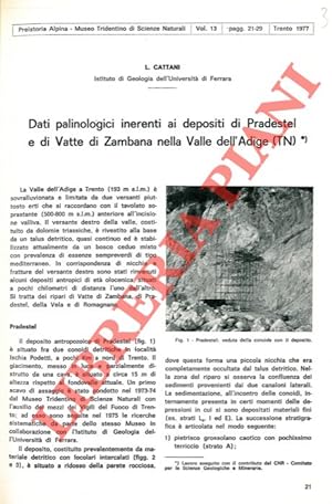 Dati palinologici inerenti ai depositi di Pradestel e di Vatte di Zambana nella Valle dell'Adige ...